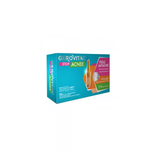 Fiole antiacneice Gerovital Stop Acnee, 10 fiole x 2 ml, Farmec