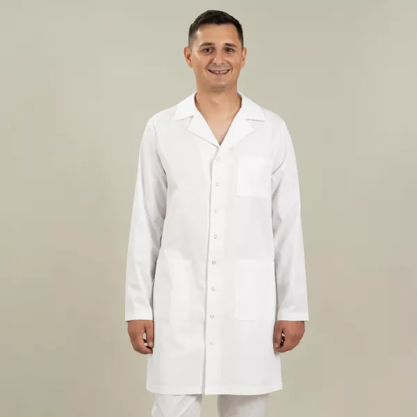 Halat chirurgical cu capse, Edy, rever, ML Color 3/4, cod 601, Spandex
