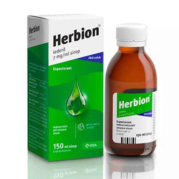 Herbion Iedera sirop expectorant, 7 mg/ml, 150 ml, KRKA