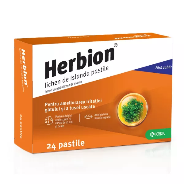 Herbion lichen de Islanda, 24 pastile, Krka