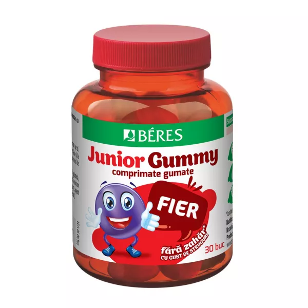Jeleuri cu fier si cu gust de struguri Fier Junior Gummy, 30 jeleuri, Beres