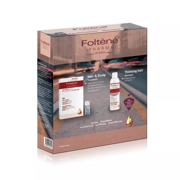 Kit Tratament + Sampon impotriva caderii parului pentru femei, Foltene