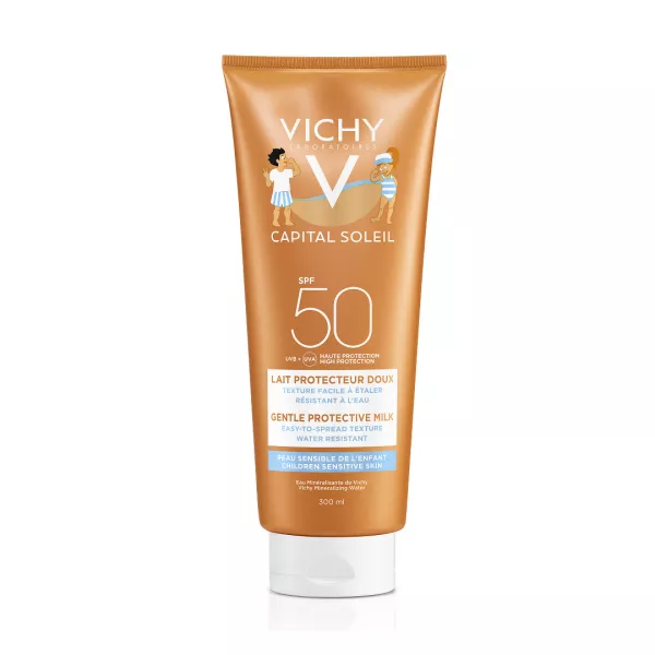 Lapte de protectie solara pentru copii cu SPF 50+ Capital Soleil, 300 ml, Vichy