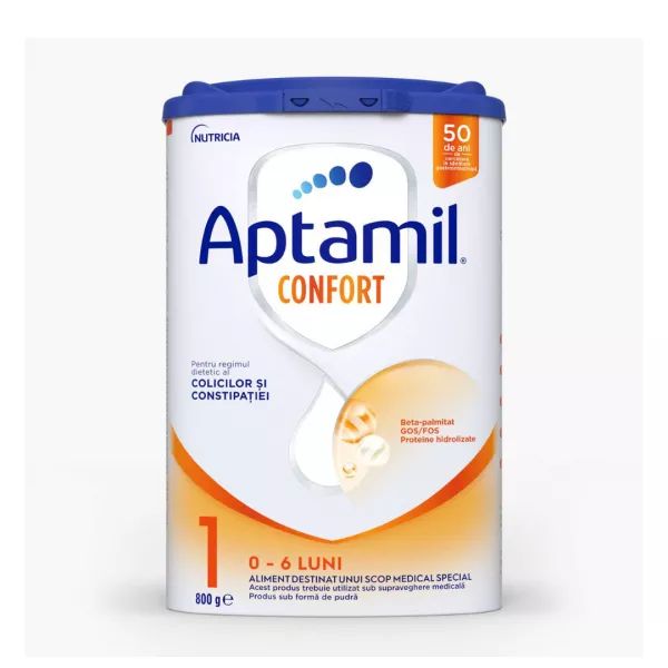 Lapte praf Aptamil Confort 1, 0-6 luni, 800 g, Nutricia