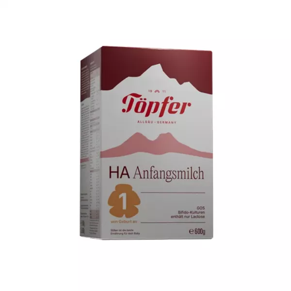 Lapte praf hipoalergenic HA 1, de la nastere, 600 g, Topfer