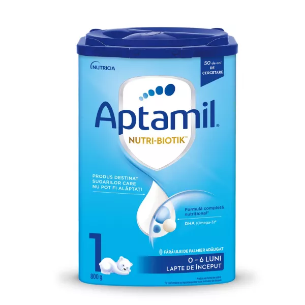 Lapte praf Nutri-Biotik 1, 0-6 luni, 800 g, Aptamil
