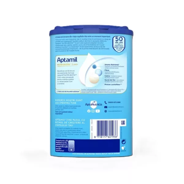 Lapte praf Nutricia Aptamil Junior 3+, 800 g, de la 3 ani