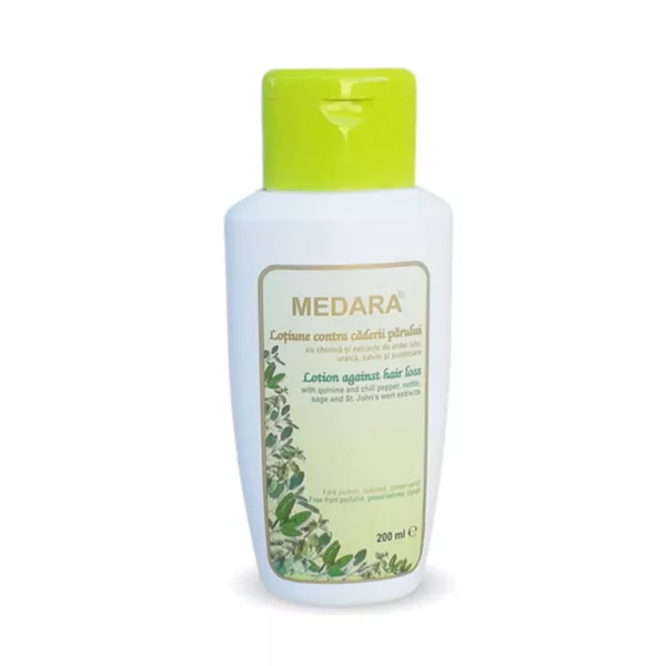Lotiune contra caderii parului Medara cu chinina si extracte de plante, 200 ml, Mebra