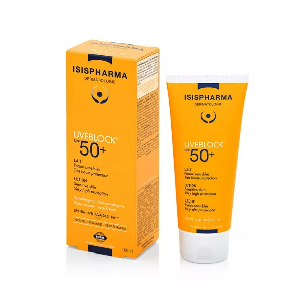 Lotiune protectie solara hidratanta UVEBLOCK 50+, 100 ml, Isis Pharma