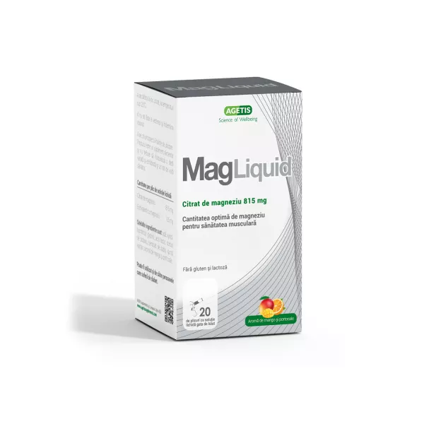 MagLiquid solutie, 815 mg, 20 plicuri, Agetis