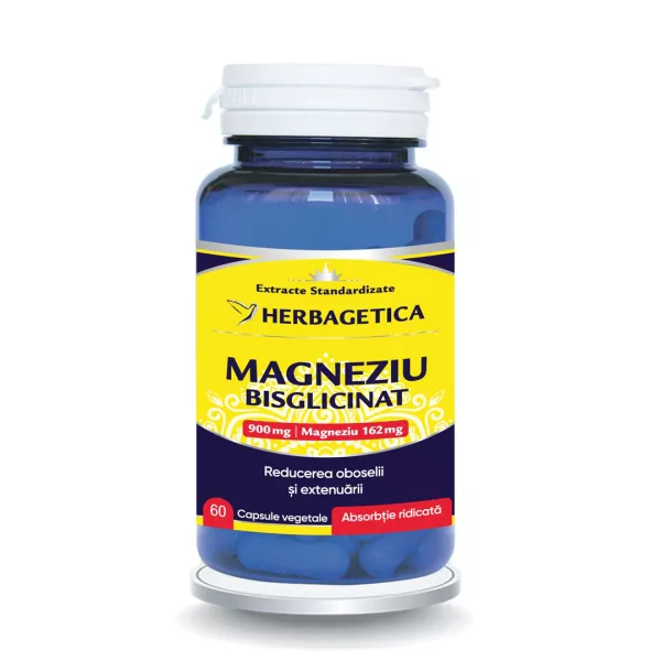 Magneziu Bisglicinat, 60 capsule vegetale, Herbagetica