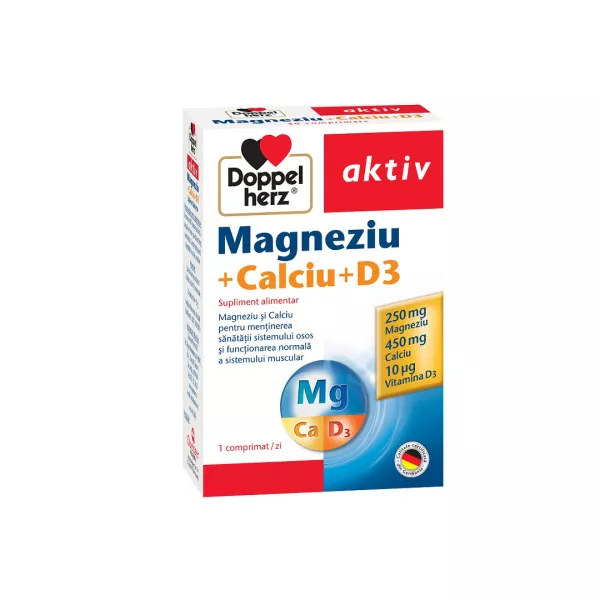Magneziu Calciu D3, 30 comprimate, Doppelherz