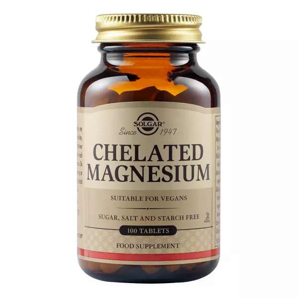 Magneziu Chelat 100 mg, 100 tablete, Solgar