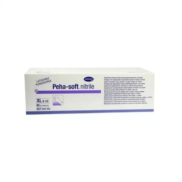 Manusi de examinare albastre din nitril Peha Soft marimea XL, 90 bucati, Hartmann