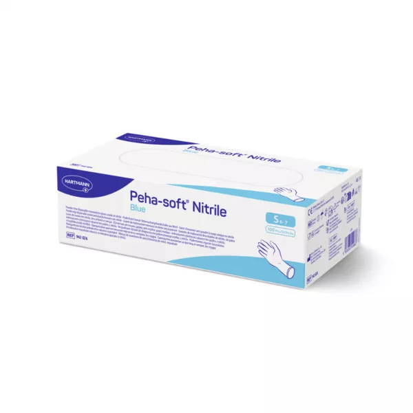 Manusi nepudrate din nitril Peha-Soft, Marimea S, 100 bucati, Hartmann