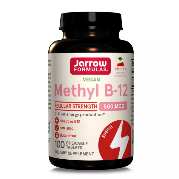 Methyl B-12 Jarrow Formulas, 500 mcg, 100 tablete masticabile, Secom