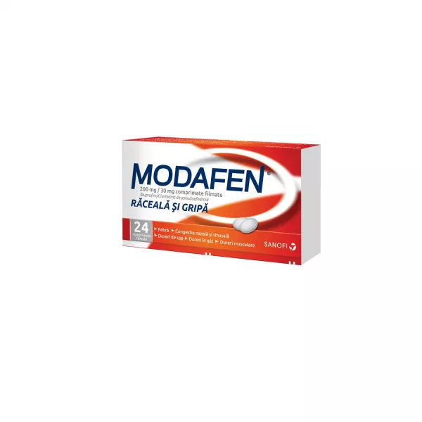 Modafen, 200 mg/30 mg, 24 comprimate filmate, Zentiva