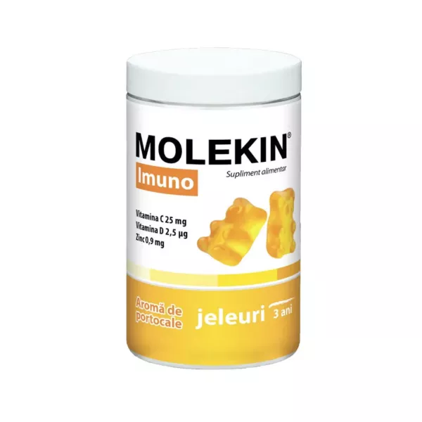 Molekin Imuno Kids cu aroma de portocale 3 ani+, 60 jeleuri, Zdrovit