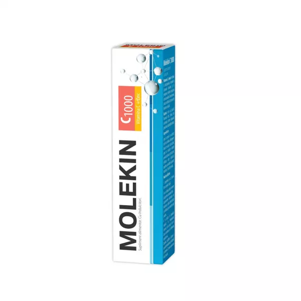 Molekin Vitamina C + Zinc, 20 comprimate efervescente, Zdrovit