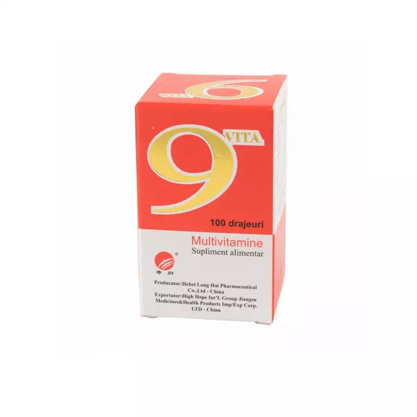 Multivitamine 9Vita, 100 drajeuri, Yongkang International China