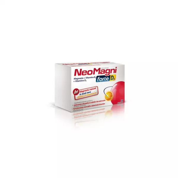 NeoMagni forte D3, magneziu natural 2000UI D3 , 50 comprimate, Aflofarm