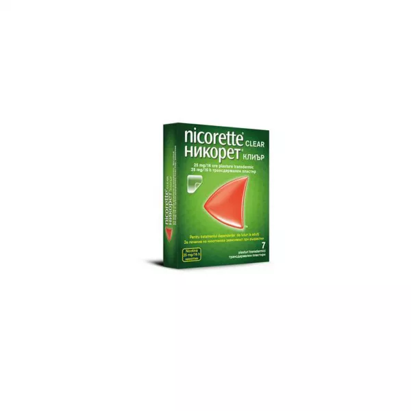 Nicorette Clear, 25mg, 7 plasturi, Mcneil