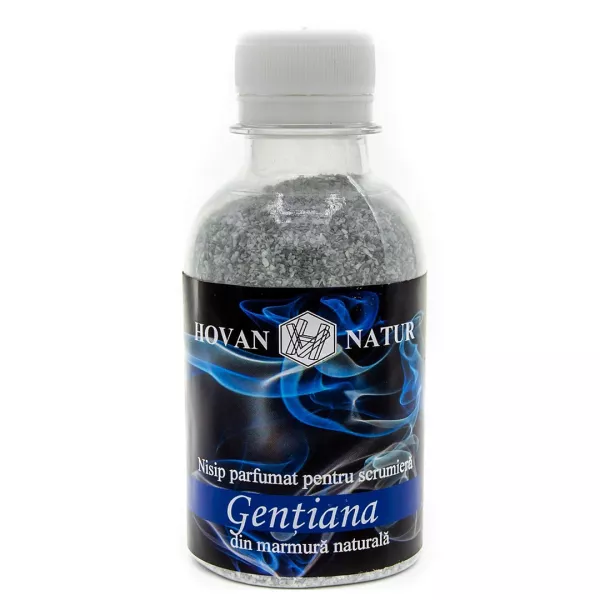 Nisip parfumat pentru scrumiera, cu ulei de Gentiana, 200 gr, Hovan Natur