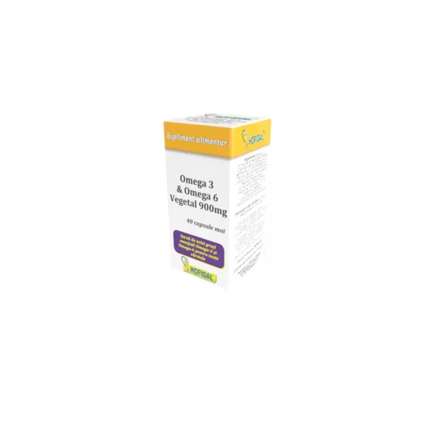 Omega 3 & Omega 6 Vegetal 900 mg, 40 capsule moi, Hofigal 