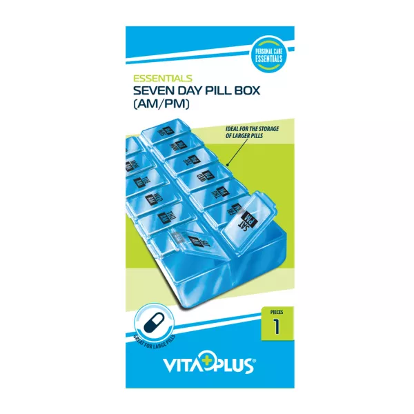 Organizator saptamanal pentru medicamente, cu sertare AM/PM, Vita Plus