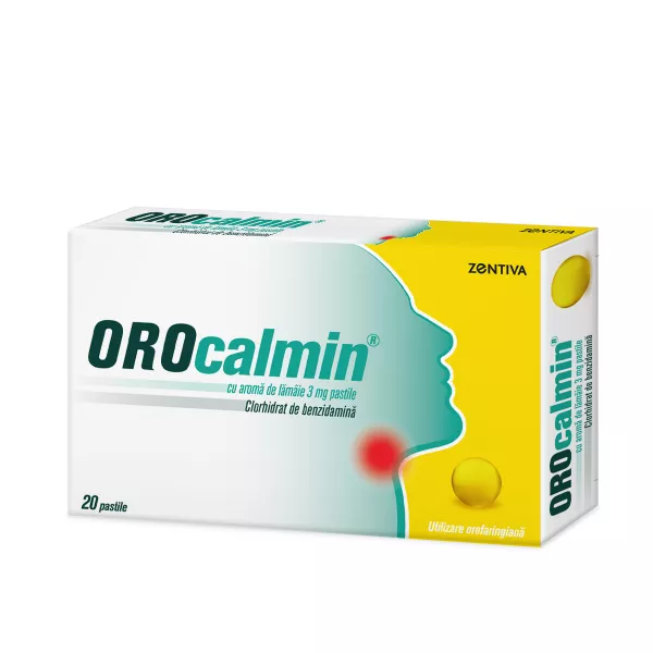 Orocalmin 3 mg cu aroma de lamaie, 20 pastile, Zentiva