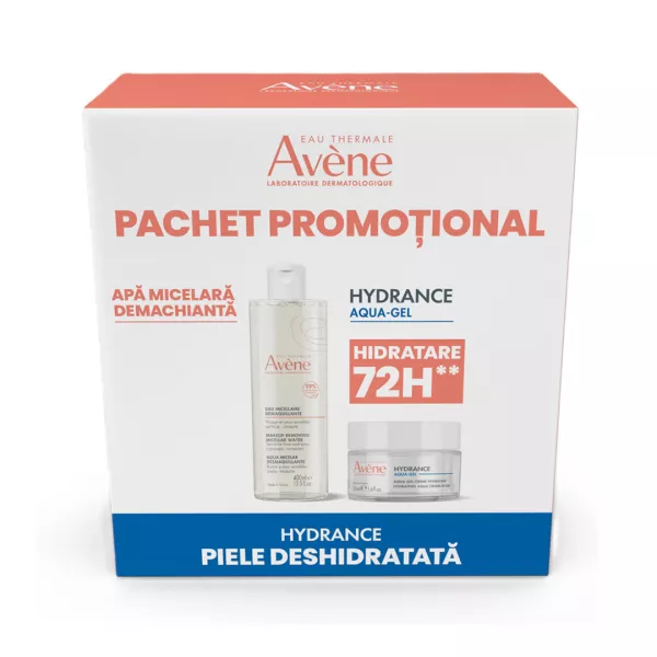 Pachet: Apa micelara demachainta, 400 ml + Crema hidratanta de fata Aqua Gel Hydrance, 50 ml, Avene