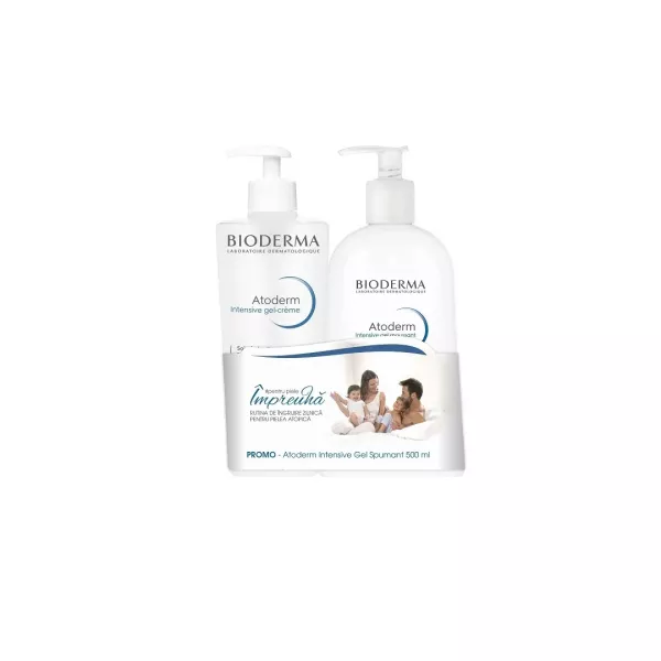 Pachet: Atoderm Intensiv gel-crema, 500 ml + Atoderm Intensiv gel spumant, 500 ml, Bioderma