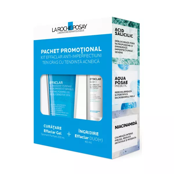 Pachet: Effaclar Gel purifiant, 200 ml + Effaclar Duo+, 40 ml, La Roche Posay