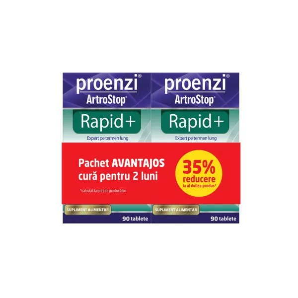 Pachet Proenzi ArtroStop Rapid+, 90 + 90 capsule (35% reducere la al doilea produs), Walmark