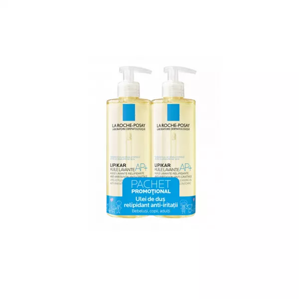 Pachet: Ulei de curatare Lipikar , 400 + 400 ml, La Roche Posay