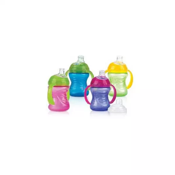 Pahar Stop Picatura cu manere si super tetina Vari Flo, 240 ml, 6 luni+, 4040003, Nuby
