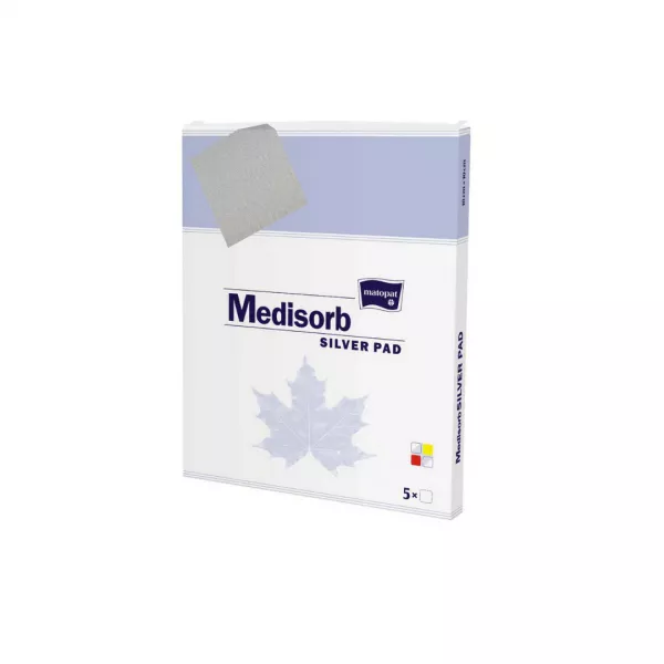 Pansament cu argint Medisorb Silver Pad, 10 x 20 cm, 5 bucati, Matopat