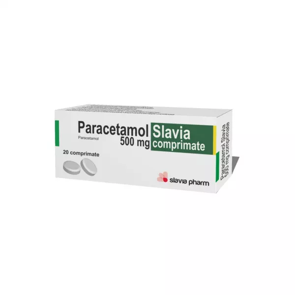 Paracetamol 5, 500 mg, 20 comprimate, Slavia Pharm