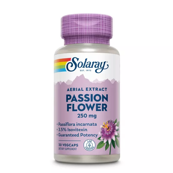 Passion Flower (Floarea-pasiunii), 250 mg, 30 capsule vegetale, Secom