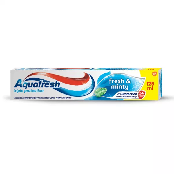 Pasta de dinti cu tripla protectie Fresh & Minty, 125 ml, Aquafresh