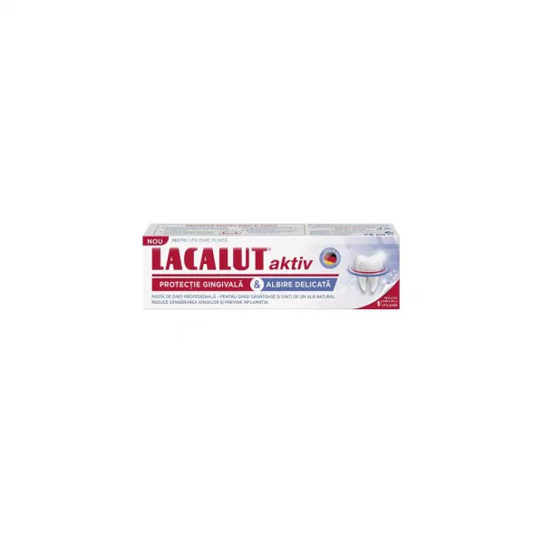 Pasta de dinti Lacalut Aktiv Protectie gingivala si Albire delicata, 75 ml, Theiss Naturwaren