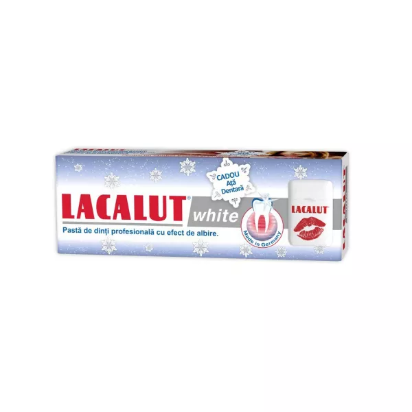 Pasta de dinti Lacalut White 75 ml + ata dentara Cadou