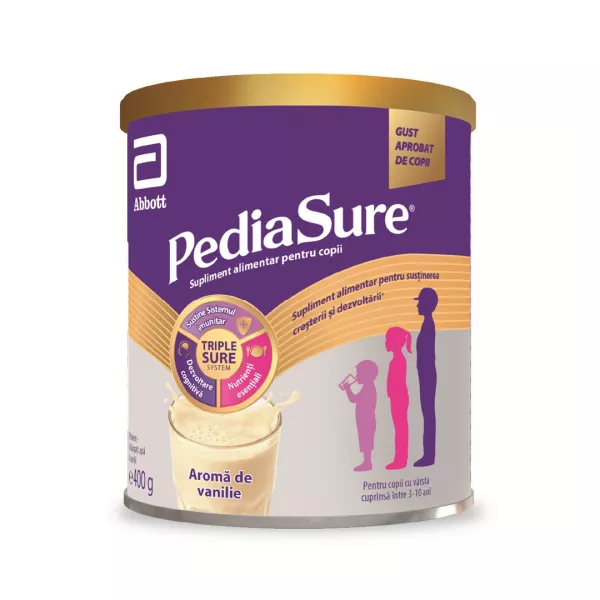 PediaSure cu aroma de vanilie pulbere, 3-10 ani, 400 g, Abbott