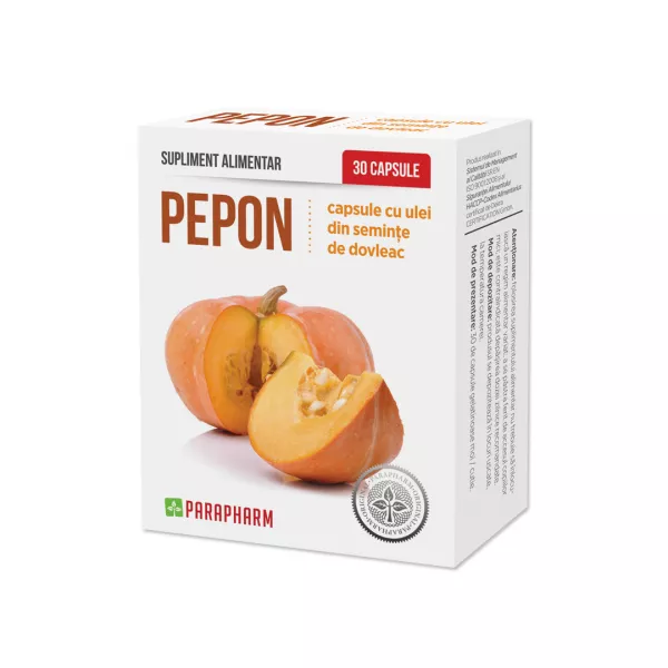 Pepon cu ulei de Dovleac, 30 capsule, Parapharm