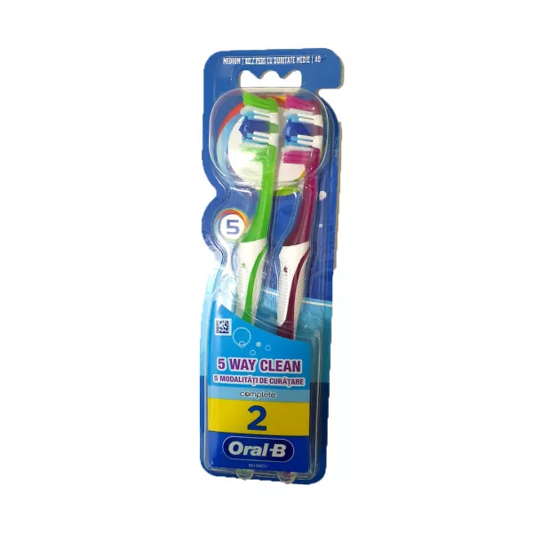 Periuta de dinti Oral-B Complete 5 Way Clean 40 Medium, 1+1 Gratis