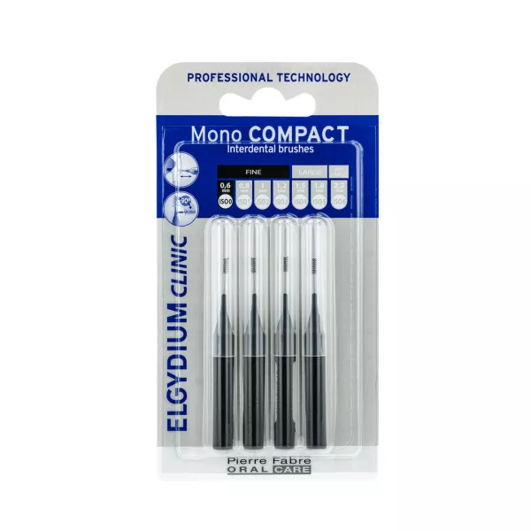 Periute interdentare monocompacte, 0,6 mm, 4 bucati, Elgydium