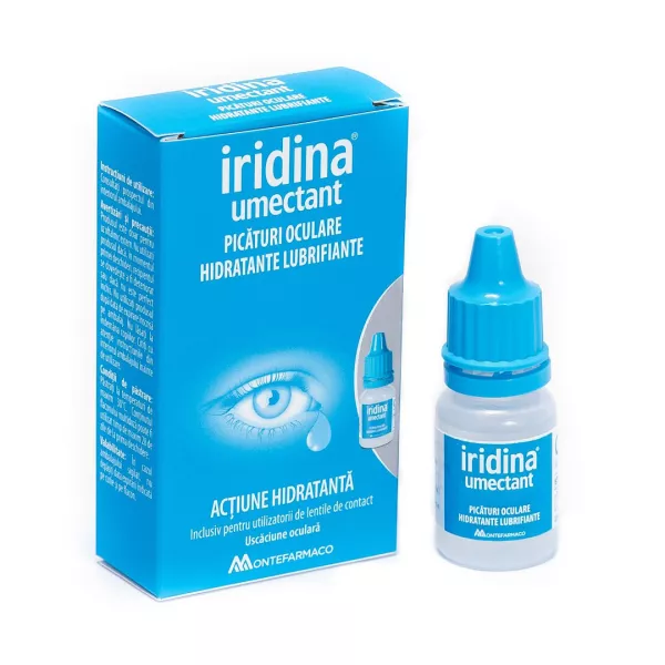 Picaturi oculare hidratante si lubrifiante Iridina Umectant, 10 ml, Montefarmaco