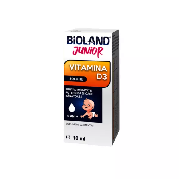 Picaturi solutie orala Vitamina D3 Bioland Junior, 10 ml, Biofarm