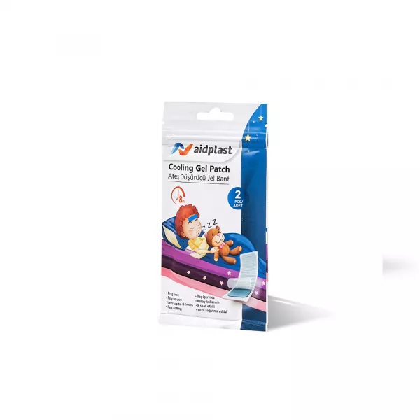 Plasture cu hidrogel - efect de răcorire, anti-febră  - 2 buc/ambalaj, Aidplast