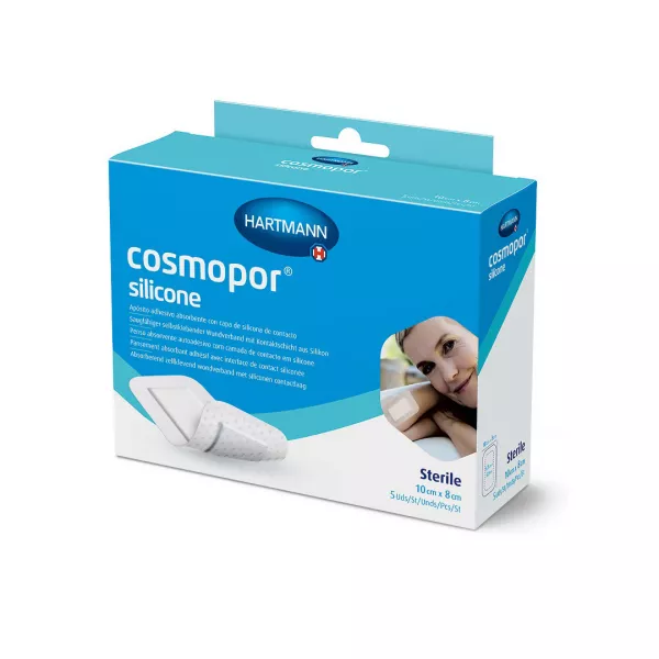 Plasturi autoadezivi Cosmopor silicone 10 x 8 cm, 5 bucati, Hartmann